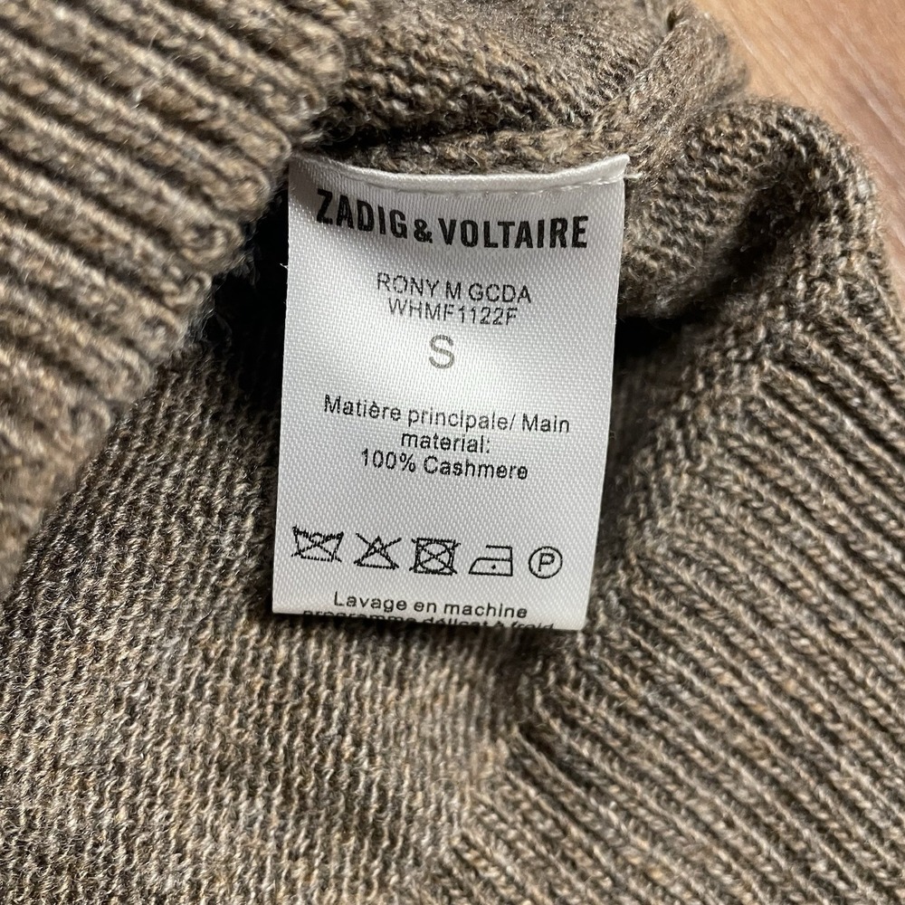 Zadig & Voltaire Mirka WS Stars Strass Cashmere Gray Cardigan Sweater Women's S - Picture 5 of 7